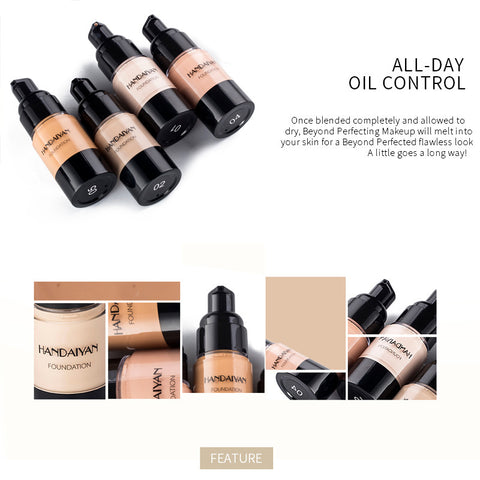 HANDAIYAN Full Cover Foundation Waterproof Moisturizer fond de teint couvrant Face Liquid Foundation Base Makeup for Dark Skin HANDAIYAN Full Cover Foundation Waterproof Moisturizer fond de teint couvrant Face Liquid Foundation Base Makeup for Dark Skin