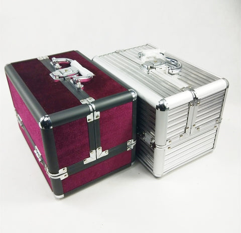 Double-opening Aluminum Alloy Cosmetic Case Makeup Kit Double-opening Aluminum Alloy Cosmetic Case Makeup Kit