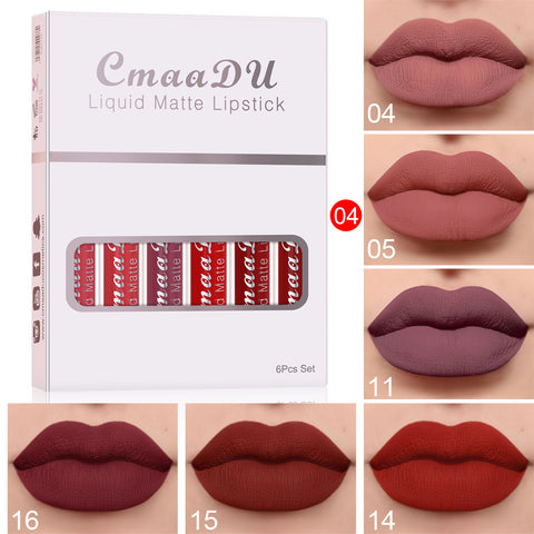 6pcs Matte Non-Stick Lip Gloss 6pcs Matte Non-Stick Lip Gloss