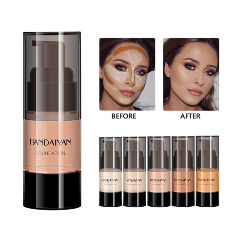 HANDAIYAN Full Cover Foundation Waterproof Moisturizer fond de teint couvrant Face Liquid Foundation Base Makeup for Dark Skin HANDAIYAN Full Cover Foundation Waterproof Moisturizer fond de teint couvrant Face Liquid Foundation Base Makeup for Dark Skin