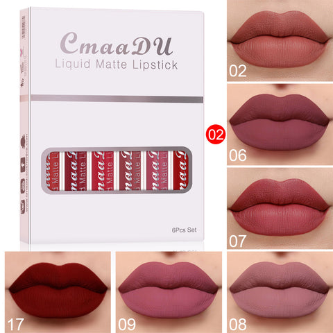 6pcs Matte Non-Stick Lip Gloss 6pcs Matte Non-Stick Lip Gloss