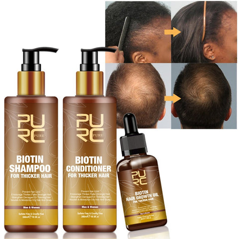 PURC Hair Care Ginger Biotin Three-piece Shampoo Conditioner Repair Dry And Frizz Essential Oil PURC Hair Care Ginger Biotin Three-piece Shampoo Conditioner Repair Dry And Frizz Essential Oil