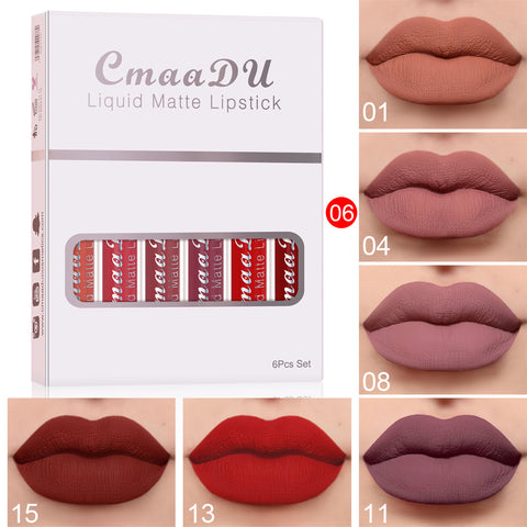 6pcs Matte Non-Stick Lip Gloss 6pcs Matte Non-Stick Lip Gloss