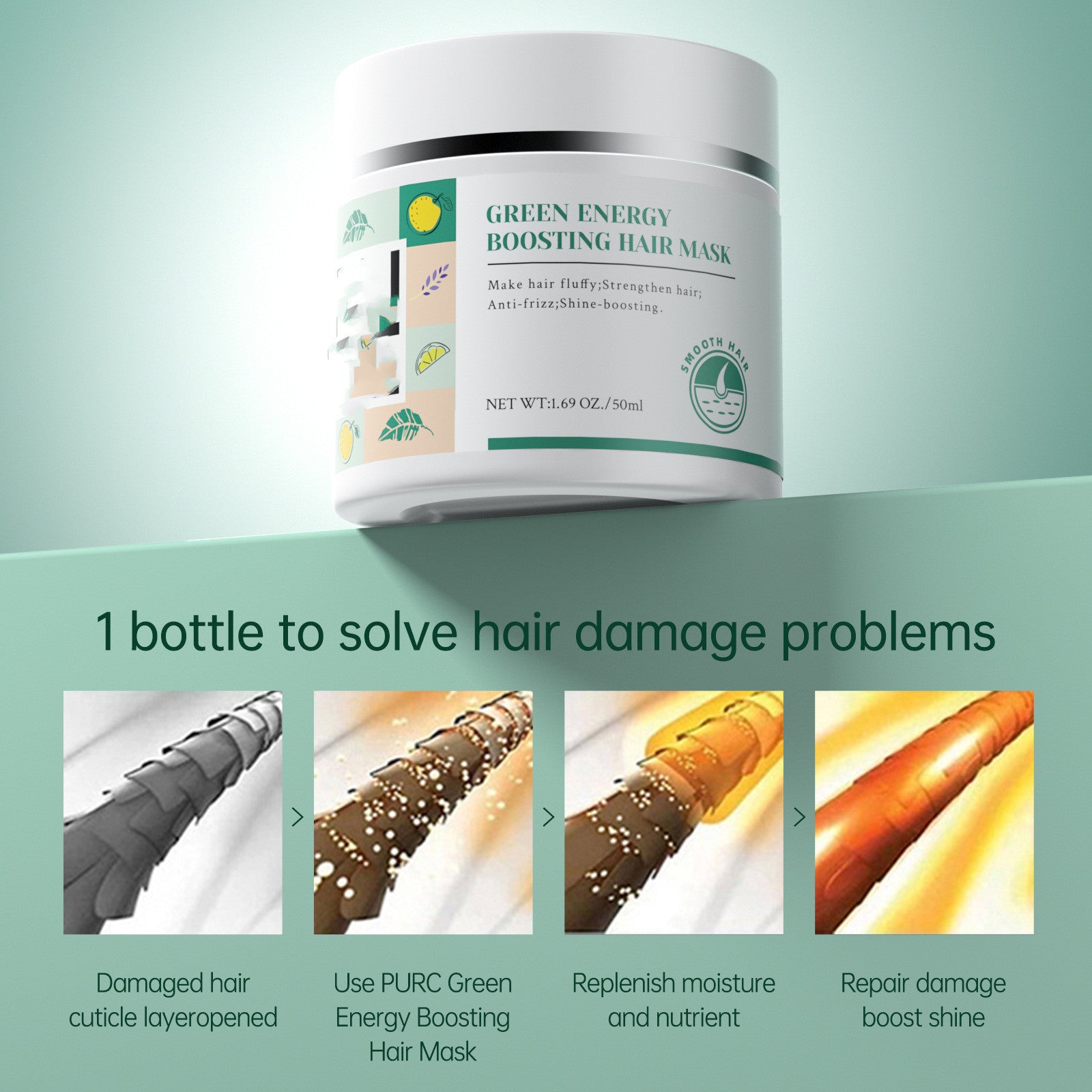 Hair Treatment Cream Fluffy Smooth Conditioner Repair Green Bead Hair Film